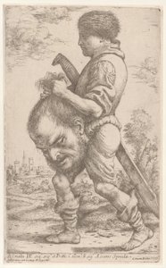 Dávid Góliát fejét viszi, amit a hajánál fogva tart, 1620-30.