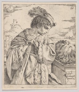 Dávid Góliát fejét nézi, 1620-30.