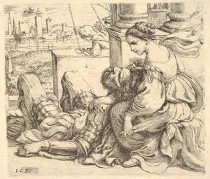 Delila sámsoni hajjal és egy ollóval, 1620-30.
