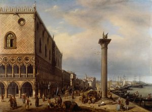 Riva degli Schiavoni (sétány) Velencében, Giuseppe Cannella (1788-1847) alkotó: Giuseppe Canella