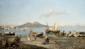Kilátás a Nápolyi-öbölre (olaj, vászon) alkotó: Giuseppe Carelli