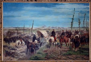 Olasz katonai tábor az 1859-es magentai csatában (olaj, vászon