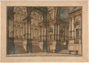 Színpadtervezés: Palotabelső alkotó: Giuseppe Galli Bibiena