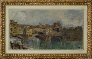 Ponte Vecchio Firenzében (olajfestmény, vászon)