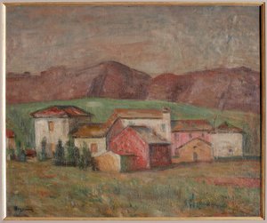 Falu a hegyek lábánál (olaj, vászon) alkotó: Giuseppe Graziosi
