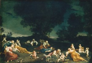 Ámorok lefegyverző alvó nimfákat, c. 16901705. alkotó: Giuseppe Maria Crespi