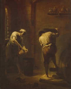 Jelenet a pincében, kb. 1710-1715. alkotó: Giuseppe Maria Crespi