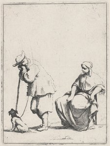 Álló paraszt kutyával és ülő nővel alkotó: Giuseppe Maria Crespi