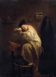 Nő bolhákat keres, 1710-es évek. alkotó: Giuseppe Maria Crespi