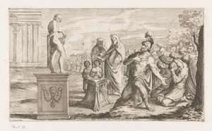 Aeneas felajánlja Apollónak Coelicolus király megöl egy bikát a tengerparton (cím a tárgyon) Omzwervingen van Aeneas (sorozat címe) L
