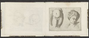 Meztelen alsótest és gyermek feje Rajzpéldák (sorozat címe) Mitelli mélynyomás (sorozat címe) alkotó: Giuseppe Maria Mitelli