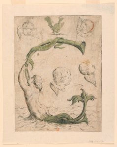 Négy tányér próbanyomat „Alfabeto in Sogno” [Álomábécé]: G betű alkotó: Giuseppe Maria Mitelli