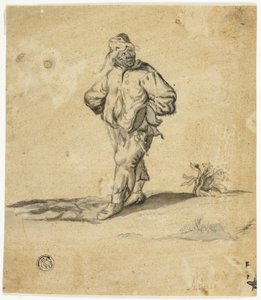 Álló paraszt, felemelt kézzel alkotó: Giuseppe Maria Mitelli