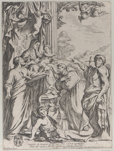 A három szenttel trónoló Szűz, 1668. alkotó: Giuseppe Maria Mitelli