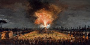 Ünnep a Cascine-ban III. Ferdinánd tiszteletére, éjszakai vulkán