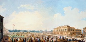 Ünnep a Cascine-ban III. Ferdinánd tiszteletére, a berberek versenyeznek a Kaszinó előtt