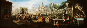 A Village Fair (olaj, vászon) alkotó: Giuseppe Moriani