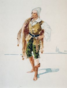 Barnabás jelmeze a La Gioconda III felvonásában, Amilcare Ponchielli, vázlat Giuseppe Palanti (1881-1946)