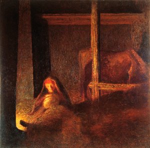 Az öregasszony az istállóban alkotó: Giuseppe Pellizza da Volpedo