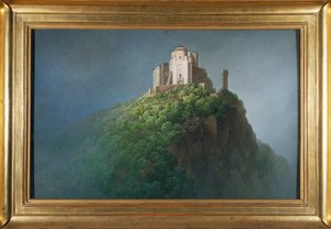 Szent Mihály apátság Val di Susa bejáratánál, Giuseppe Pietro Bagetti festménye
