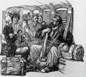 Alphonse Daudet, Milánó, Tartarin egy hintón Tartarinnak az Alpokban alkotó: Giuseppe Porcheddu