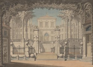 Török palota (valószínűleg Mozart "Elrablás a szerájból" című művéhez) alkotó: Giuseppe Quaglio