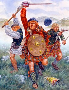 Az utolsó jakobita lázadás: a felföldiek támadása az 1746-os cullodeni csatában alkotó: Giuseppe Rava