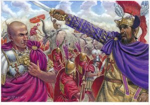 Scipio Africanus és Hannibál - Illusztráció: Giuseppe Rava alkotó: Giuseppe Rava