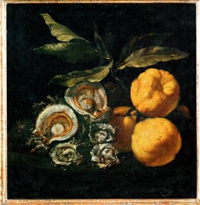Nature Morte aux huitres et aux coings - Csendélet osztrigával és birsalmával ... alkotó: Giuseppe Recco