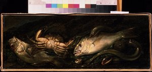 Giuseppe Recco (1634-1695) Mikhail Kroshitsky Művészeti Múzeum, Szevasztopol (Szevasztopol) Ukrajna "Csendélet halakkal és rákkal" festménye