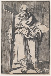 Szent Fülöp áll, kezében egy könyv és egy kereszt, kb. 1590-1600.