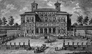 A kaszinó és a Villa Borghese, Róma közelében, 18. század.