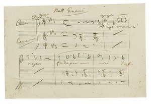 Autogram: Opera Ernani, záróária Solingo, errante e misero. 1840-es évek eleje