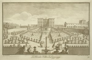 Villa Lappeggi, a Views of Toscanyból, megjelent 1744-57 körül alkotó: Giuseppe Zocchi