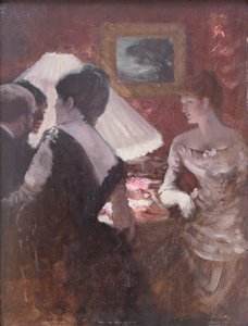 A lámpaernyő körül alkotó: Giuseppe or Joseph de Nittis