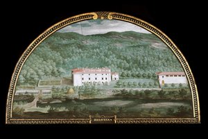 Kilátás a Villa di Seravezza-ra Massa Carrara közelében, Olaszországban (Tempera
