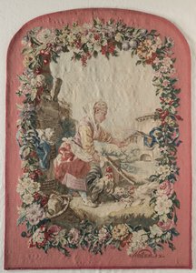 Fire Screen Panel and Frame, c. 1775.