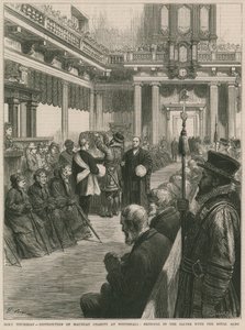 A Maunday Charity szétosztása a Whitehallban (metszet)