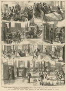 A Charing Cross Kórház újranyitása a walesi herceg és hercegnő által (metszet)