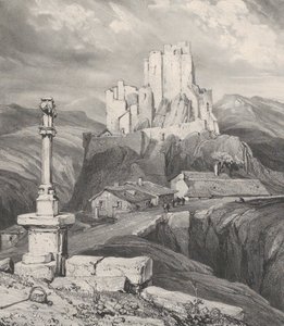 A Château de Bouzols romjai, Le Puy en Velay közelében, 1831.