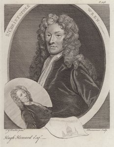 Sir Christopher Wren angol építész és Hugh Howard angol művész és gyűjtő (metszet)