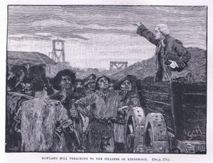 Rowland Hill prédikál a kingswoodi gyárosoknak