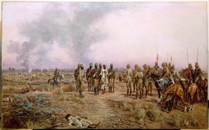 Az atbarai csata után, 1898. április 8. (olaj, vászon) alkotó: Godfrey Douglas Giles