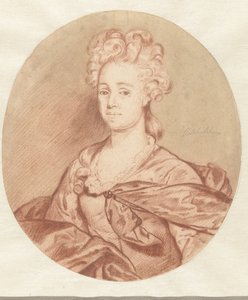 Ismeretlen nő portréja, ovális keretben alkotó: Godfried Schalcken