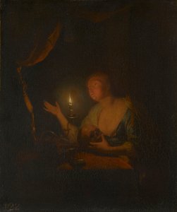 A bűnbánó Magdolna gyertyafénynél alkotó: Godfried Schalcken