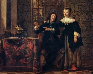 A csillagász és felesége, Gonzales Coques festménye (1614 kb-1684), olajtábla, 405x505 cm