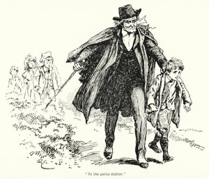Illusztráció: A kincskeresők története, E Nesbit (litho) alkotó: Gordon Frederick Browne