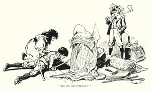 Illusztráció: A kincskeresők története, E Nesbit (litho) alkotó: Gordon Frederick Browne