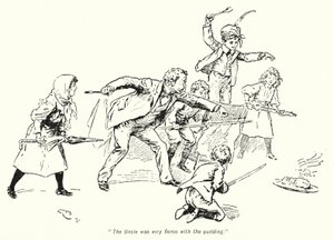 Illusztráció: A kincskeresők története, E Nesbit (litho)