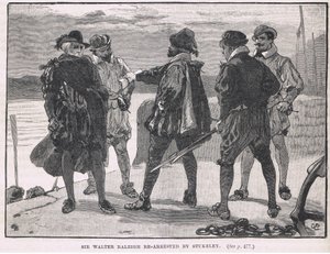 Sir Walter Raleigh-t Stukeley újra letartóztatta 1618-ban alkotó: Gordon Frederick Browne